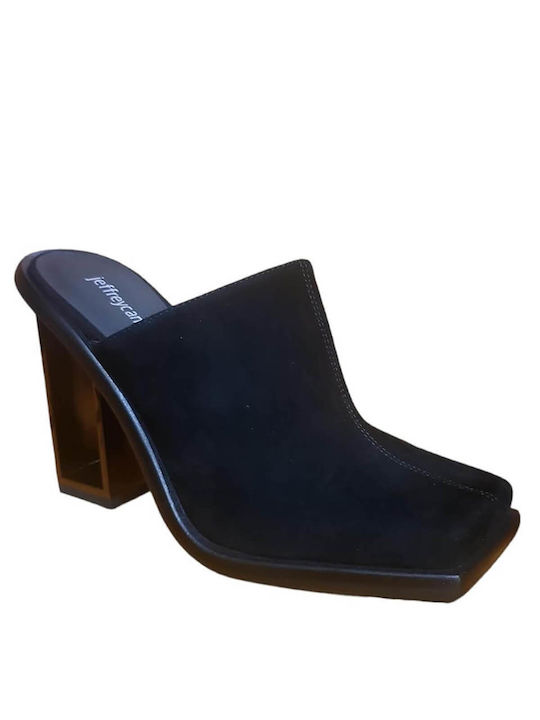 Jeffrey Campbell Rewind Chunky Heel Mules Black 00138