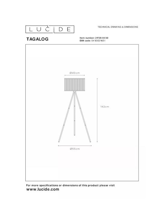 Lucide Lightning Φωτιστικό Δαπέδου Υ142εκ. Μαύρο Lucide Lightning Φωτιστικό Δαπέδου Υ142εκ. Μαύρο