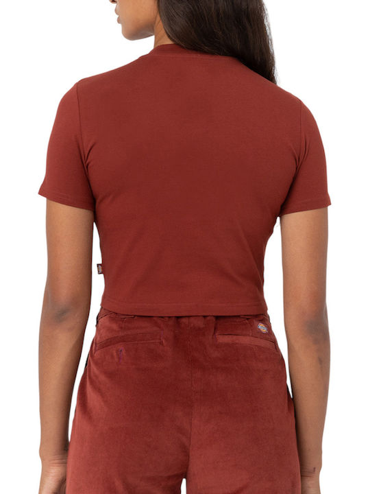 Dickies Maple Valley Women's Blouse Cotton Short Sleeve Red