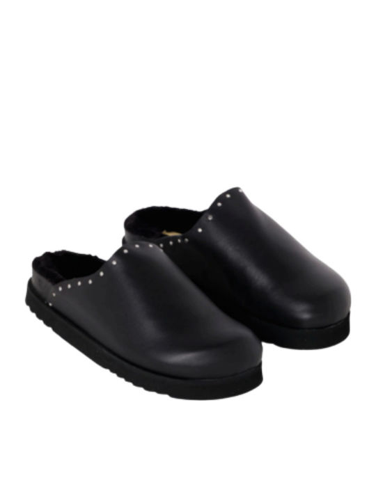 Flat Mules in Black Color