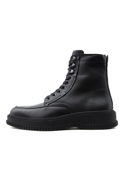 Tommy Hilfiger Men's Leather Boots Black