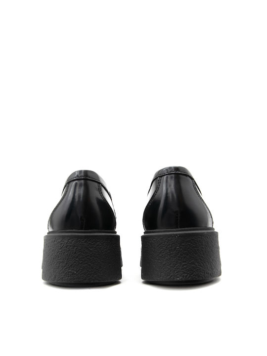 Leather Women's Loafers in Black Color
