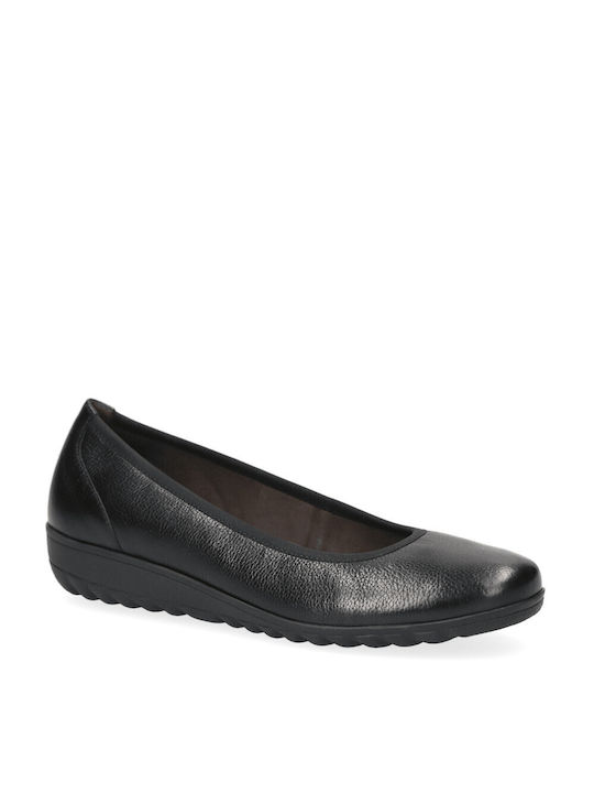 Caprice Leather Ballerinas Black