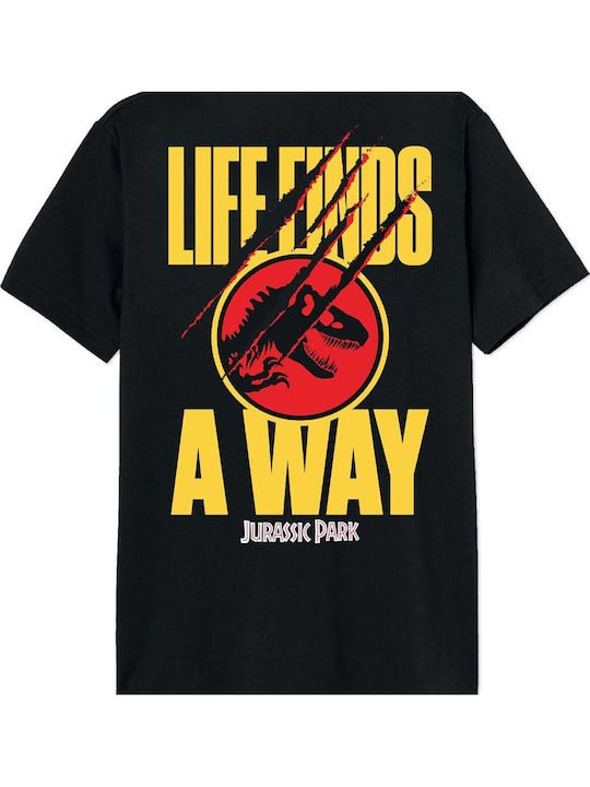 Cotton Division T-shirt Jurassic Park Μαύρο