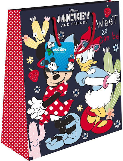 The Littlies Paper Bag for Gift with Theme "Mickey" Blue 18x11x23cm.