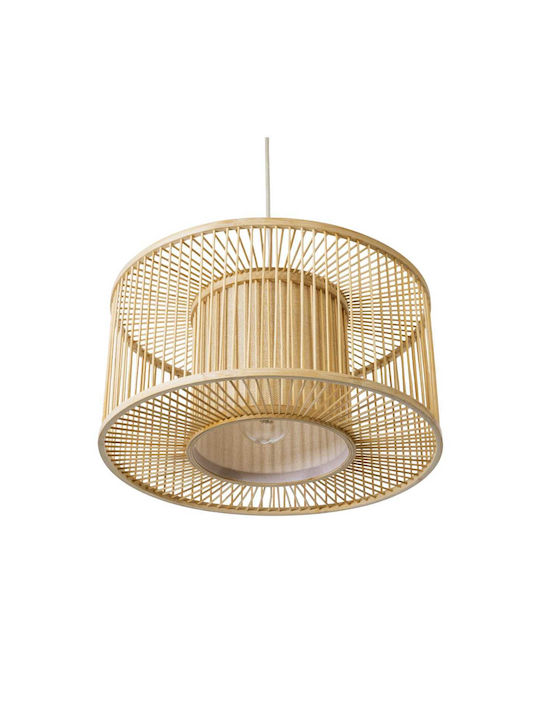 GloboStar Hibiscus Hanging Ceiling Light Beige Boho Grid with E27 Socket 40x20x20cm