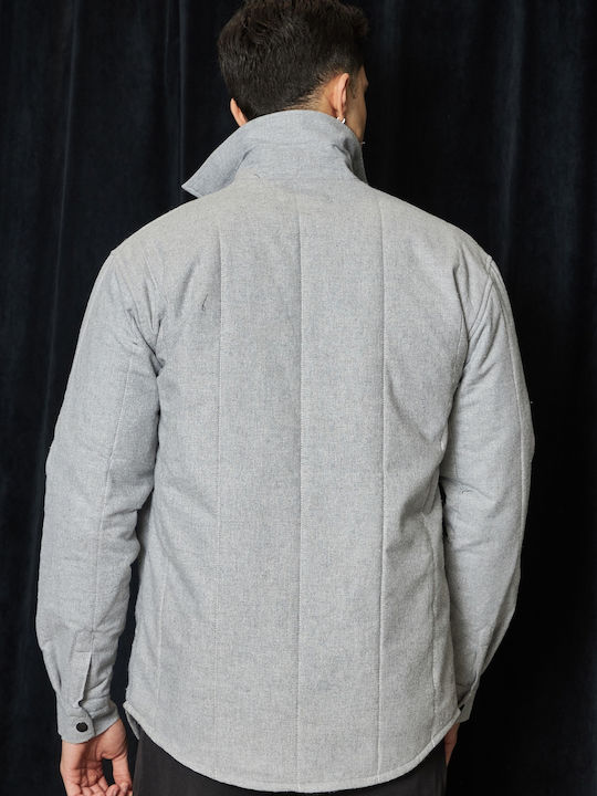 Vittorio Artist Herrenhemd Overshirt Langärmelig Baumwolle Gray