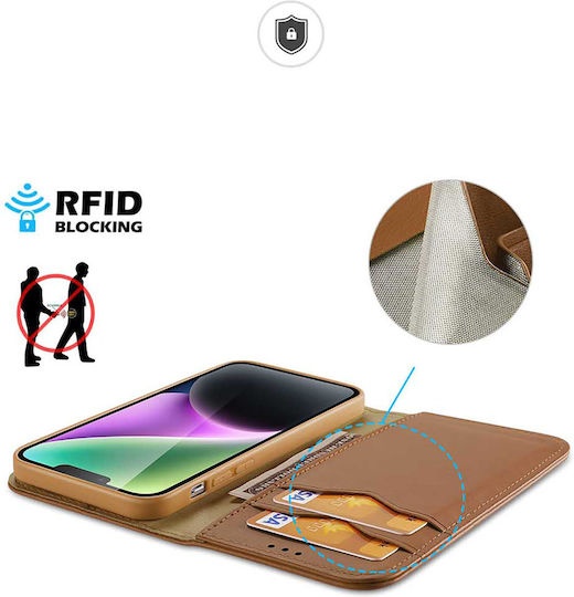 Dux Ducis Hivo Wallet Piele Maro (iPhone 15 Plus / 16 Plus)