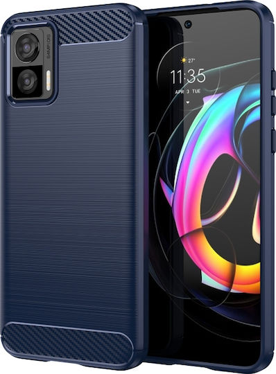Neo Brushed Texture Carbon Fiber Задна корица Силикон Син (Motorola Edge 30)