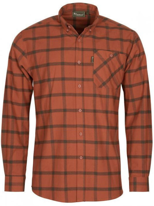 Langärmlig Flanell Hemd Geprüft Orange