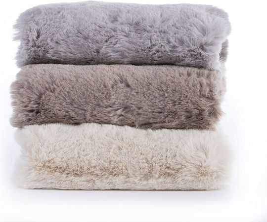 Nef-Nef Homeware Estelle Χαλί Ορθογώνιο Shaggy Γούνινο Grey 75x140cm