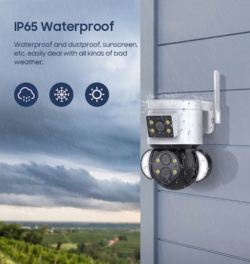 GloboStar 86076 IP Überwachungskamera Wi-Fi/4G Full HD 1080p Wasserdicht Batteriebetrieben