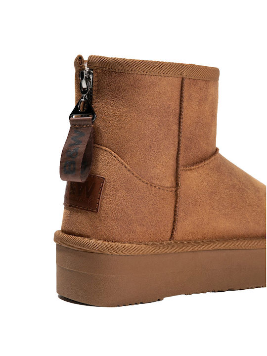 Break & Walk Kids PU Leather Boots Tabac Brown