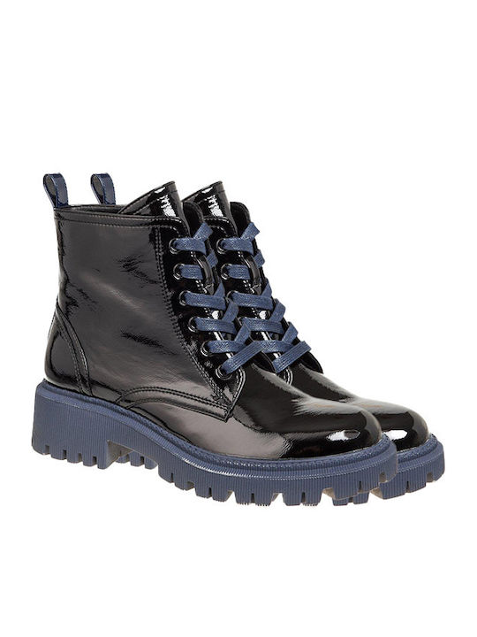 Adam's Shoes Kids Military Boots with Lace Black