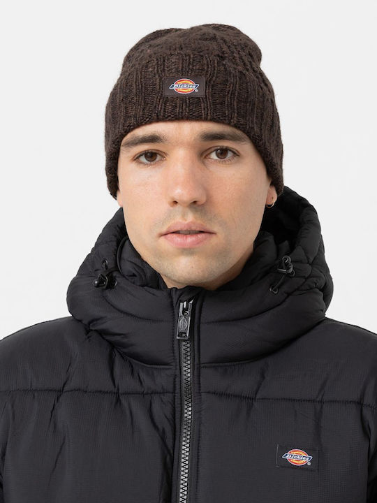 Hoxie Beanie Unisex Σκούφος Πλεκτός σε Καφέ χρώμα