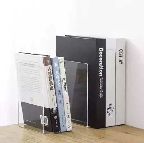 Plastic Bookend in Transparent Color 6pcs 12x12x18.5cm
