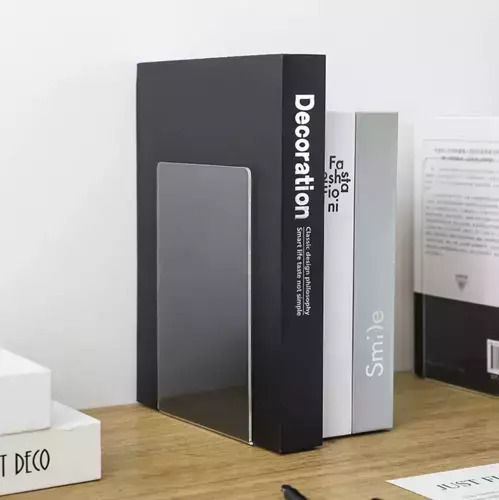 Plastic Bookend in Transparent Color 6pcs 12x12x18.5cm