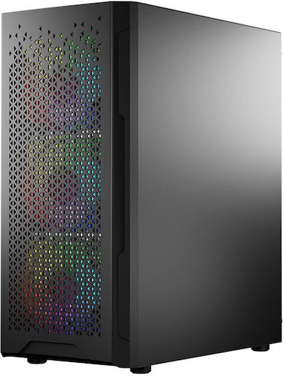 Logic Aramis ARGB Геймърско бюро Midi Tower Компютърна кутия със страничен прозорец Черен