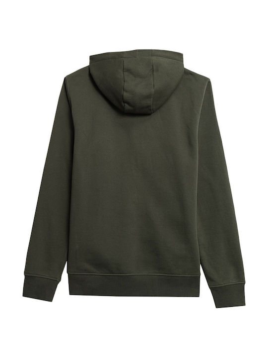 4F Herren Sweatshirt Jacke mit Kapuze und Taschen Khaki