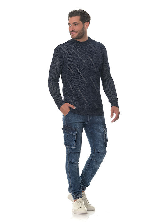 G Secret Men's Long Sleeve Sweater Navy Blue