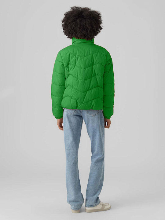 Vero Moda Scurt Jachetă de femei Puffer pentru iarnă Verde