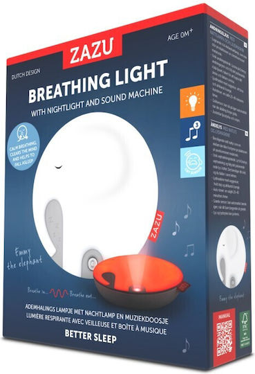Zazu Sleep Toy Elephant Sleep Aid With Breathing Technique with Lights