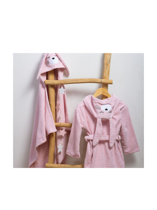 Nef-Nef Homeware Hooded Baby Bath Towel Pink