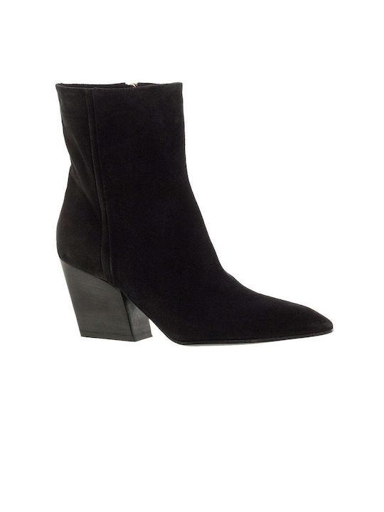 Paola d' Arcano Women's Suede High Heel Boots Black