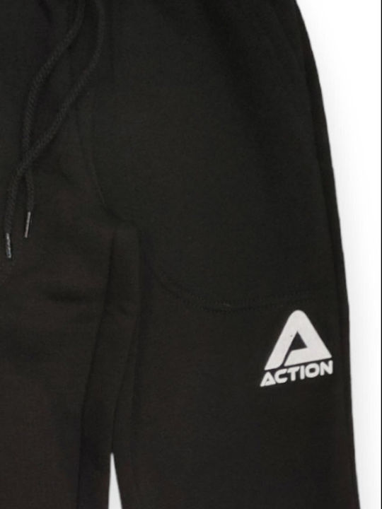 Action Sportswear Παιδικό Παντελόνι Φόρμας Μαύρο