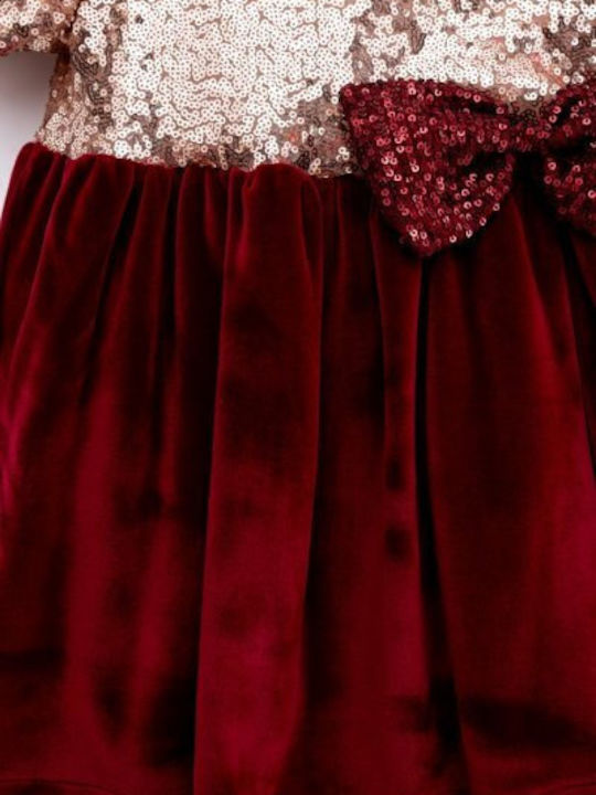 Children's Dress Long Sleeve Velvet Red