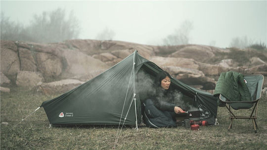 Robens Camping Tent Tunnel Mountaineering Green with Double Cloth 3 Seasons for 2 People Waterproof 2000mm 225x165x100cm