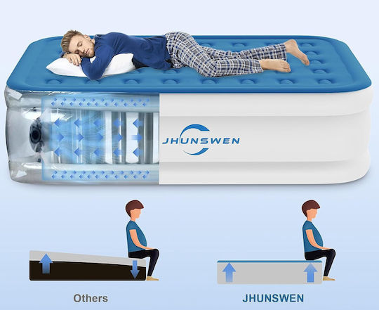 Jhunswen Aufblasbare Camping-Luftmatratze Doppel mit Integrierter Elektrischer Pumpe 203x152x48cm
