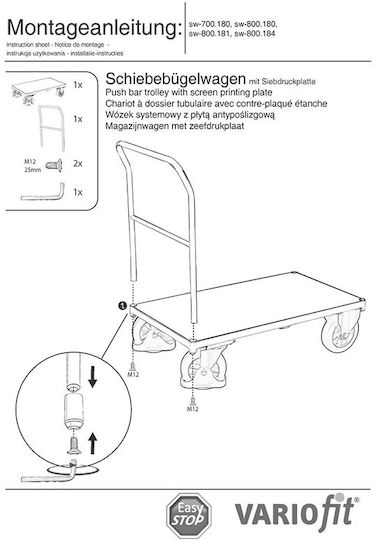 Variofit Platform Trolley for Weight Load up to 1t