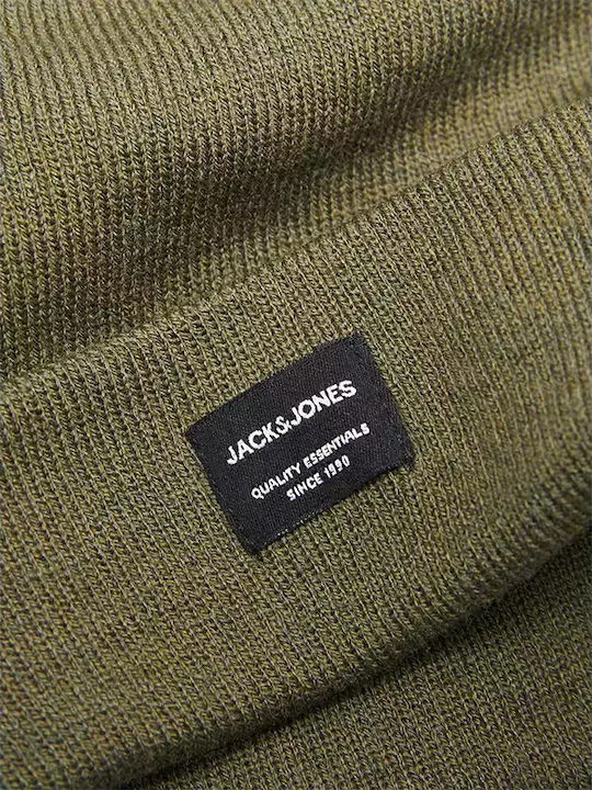 Jack & Jones Beanie Unisex Σκούφος Πλεκτός σε Χακί χρώμα