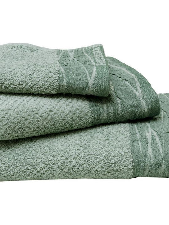 Anna Riska 3pc Bath Towel Set Nefeli 432166 30x50cm. Mint Weight 600gr/m²