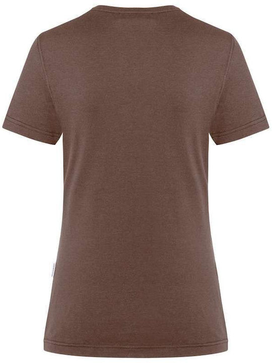 Karlowsky Γυναικείο Διαφημιστικό T-shirt Κοντομάνικο σε Καφέ Χρώμα