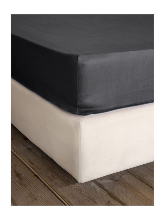 Nima Sheet King Size with Elastic 185x205+35cm. Superior Black