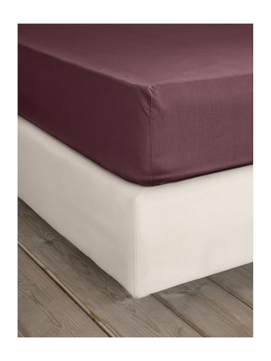 Nima Σεντόνι Ημίδιπλο 180x260εκ. Unicolors Deep Bordeaux