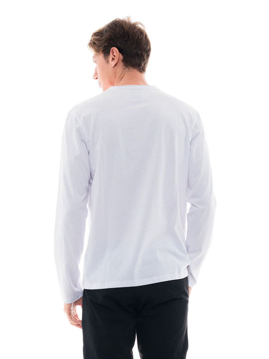 Smart Fashion Men's Long Sleeve Blouse White