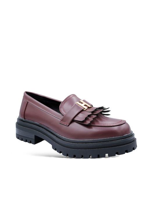 Blondie Women's Loafers in Burgundy Color