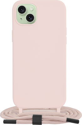 Techsuit Lanyard Back Cover with Strap Pink (iPhone 15 Plus)