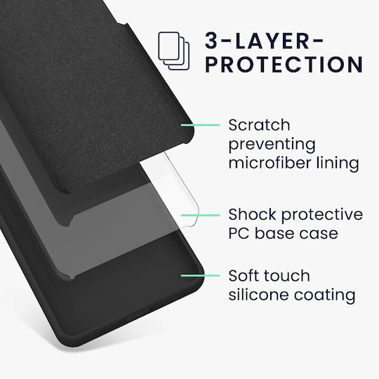 KWmobile Rubberized Umschlag Rückseite Silikon Schwarz (Redmi 12C)