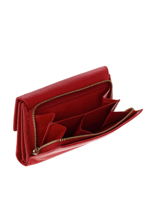 Small Leather Women's Wallet Classic with RFID Red