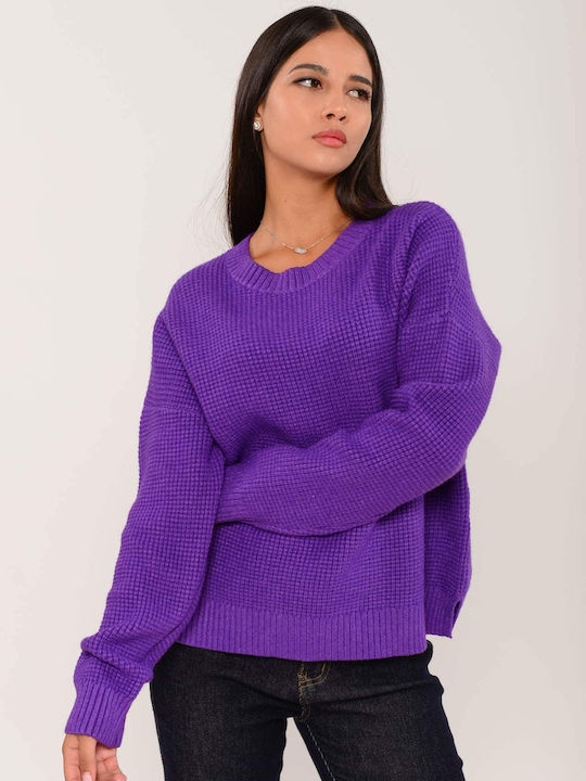 Doretta Women's Long Sleeve Sweater Purple