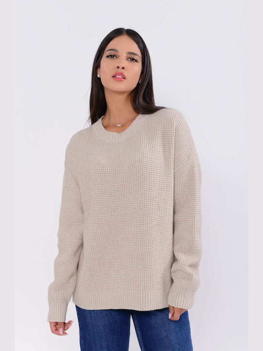 Doretta Damen Langarm Pullover Beige