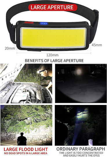 Ideahellas Rechargeable Headlamp LED IP64 with Maximum Brightness 1600lm 5pcs Black