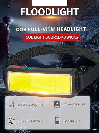 Ideahellas Rechargeable Headlamp LED IP64 with Maximum Brightness 1600lm 4pcs Black