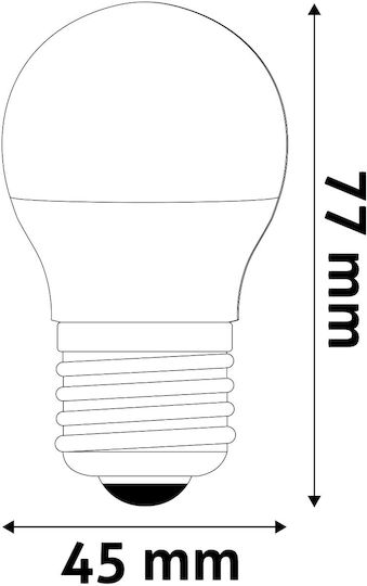 Avide Λάμπα LED 6.5W 77mm για Ντουί E27 και Σχήμα G45 Θερμό Λευκό 806lm