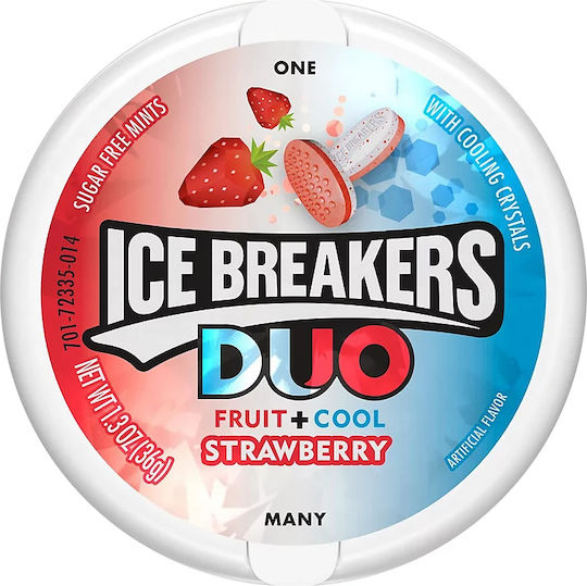 Hershey Καραμέλες Ice Breakers Duo Fruit & Cool με Γεύση Φράουλα Χωρίς Προσθήκη Ζάχαρης 42gr