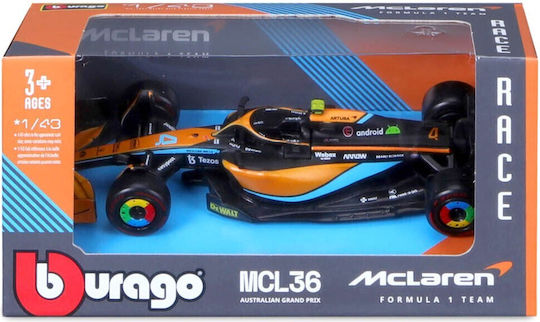 Bburago Formel 1 Auto McLaren MCL36 Großer Preis von Australien 1:43 Formel 1 für 3+ Jahre